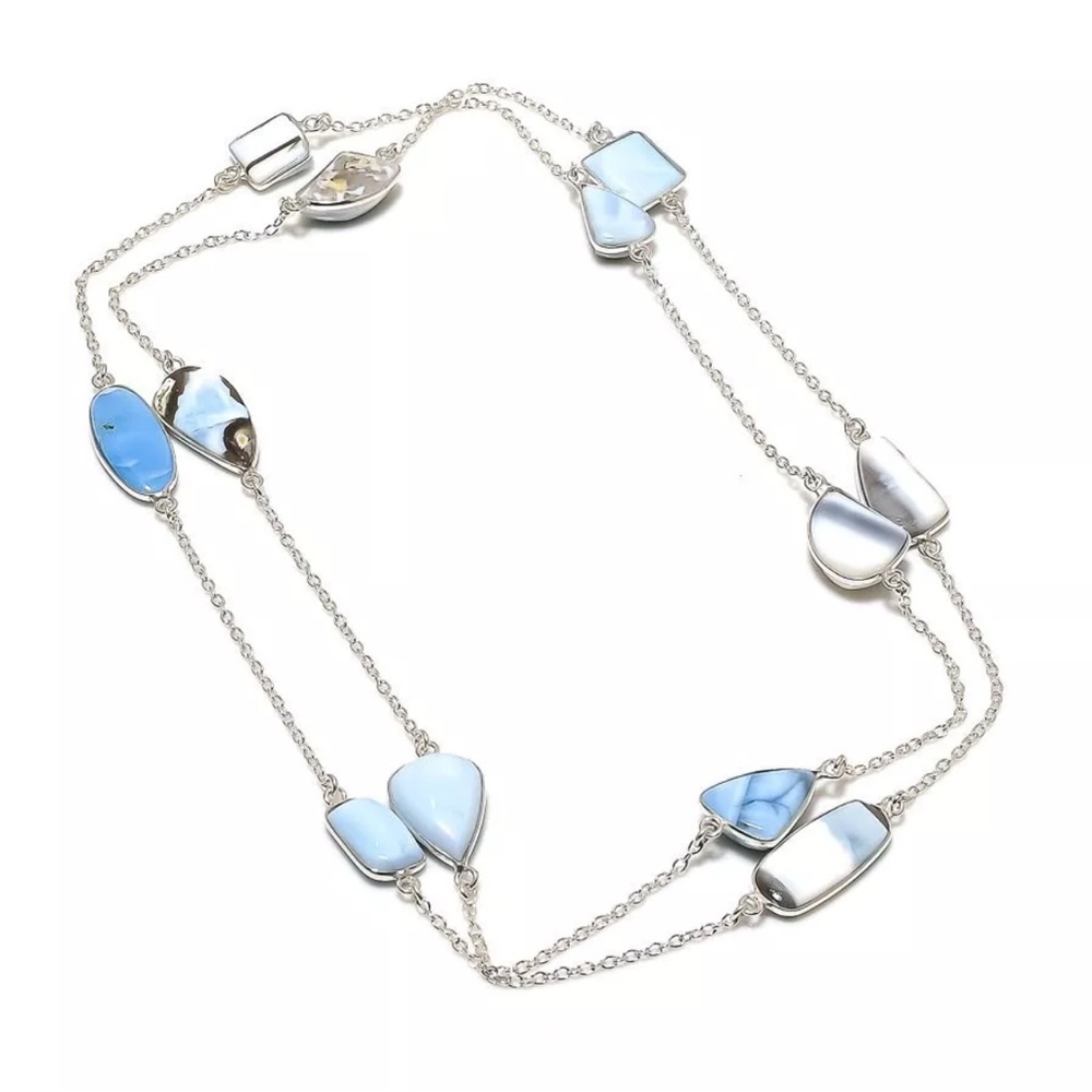 #24 Blue Opal & Silver Necklace!